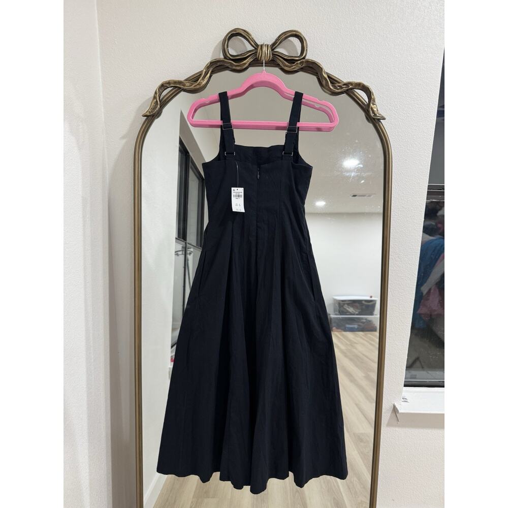NWT Abercrombie & Fitch Mila Midi Dress Black Size SP - Picture 2 of 4